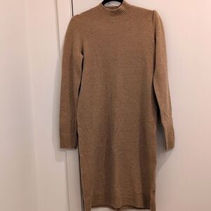 J crew long sleeve tan sweater dress xs